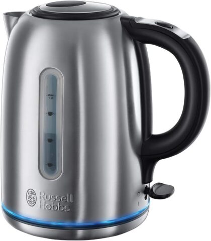 Russell Hobbs Brushed Stainless Steel Electric 1.7L Cordless Kettle