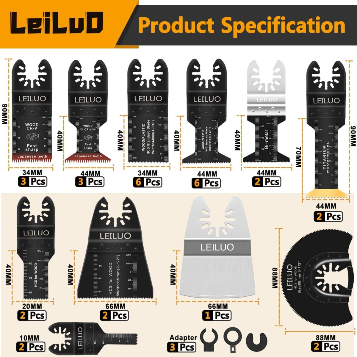 LEILUO 116-Piece Multi-Tool Saw Blade Set - Image 2