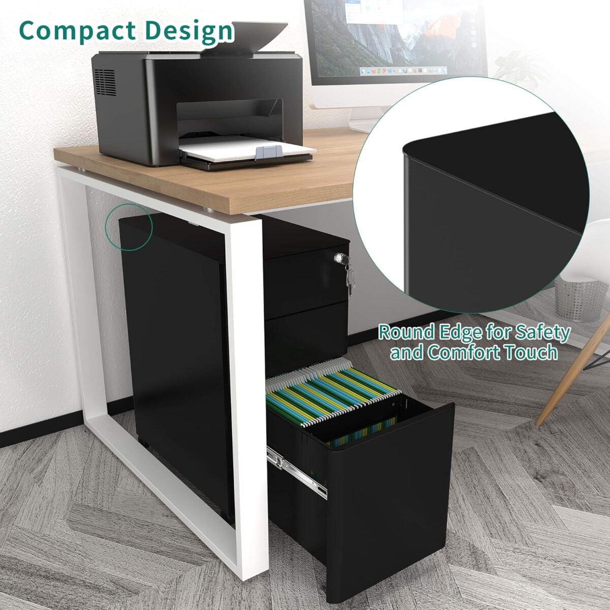 YITAHOME 3-Drawer Metal Filing Cabinet - Image 7