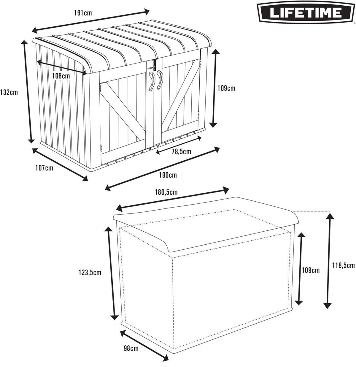 LIFETIME 6 x 3.5 ft Heavy-Duty Plastic Storage Shed - Image 3