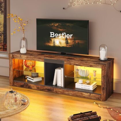 Bestier 140CM LED TV Stand Cabinet