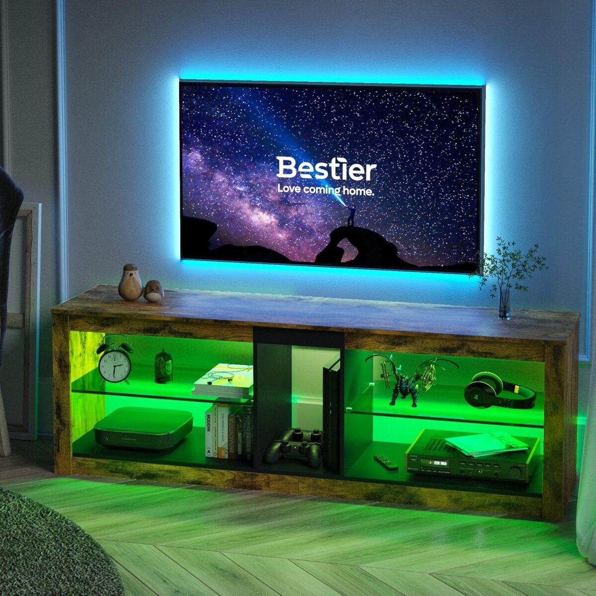 Bestier 140CM LED TV Stand Cabinet - Image 3