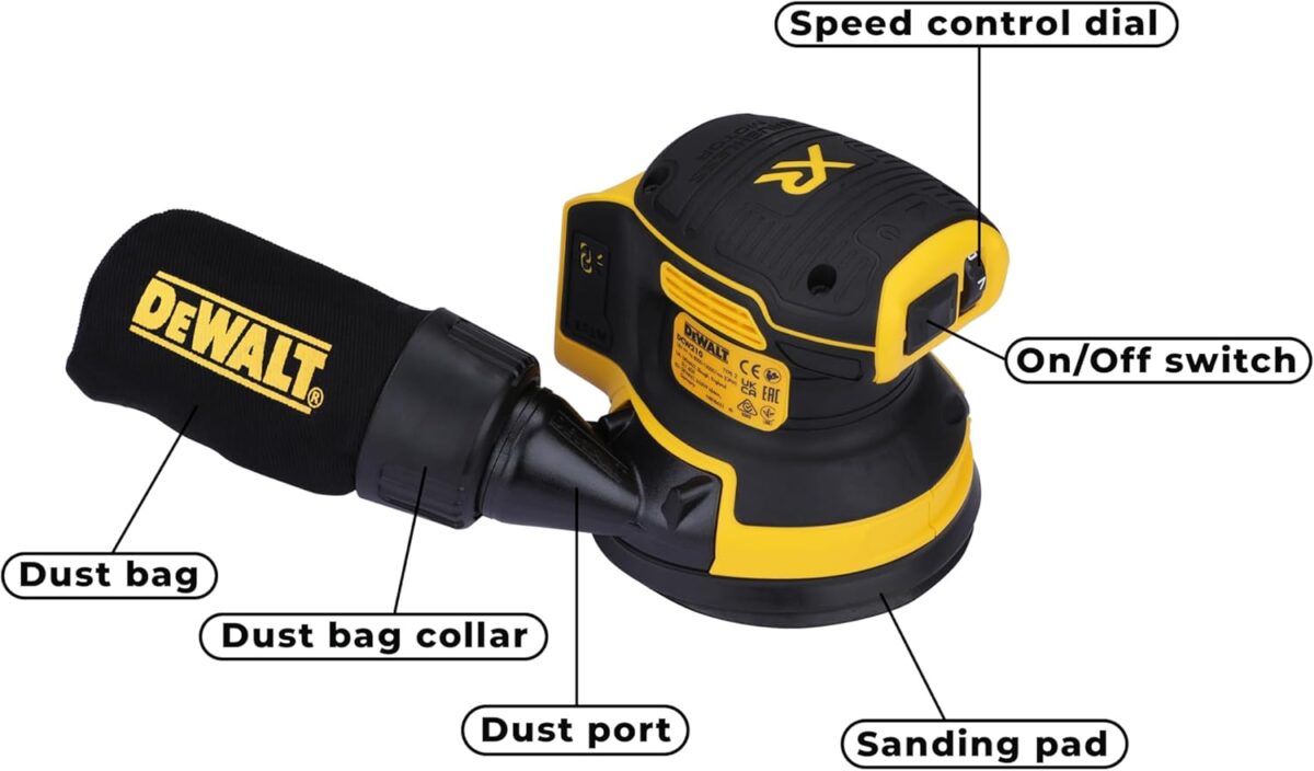 DEWALT DCW210N-XJ Cordless Sander 18V XR Brushless 125mm - Image 4