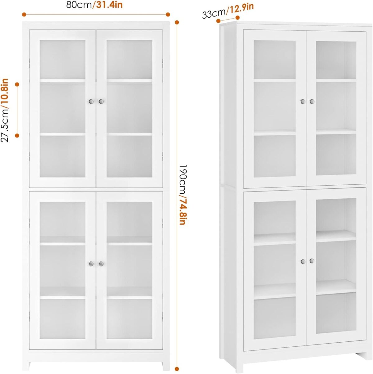 FOREHILL 190cm Glass Display Cabinet - Image 2