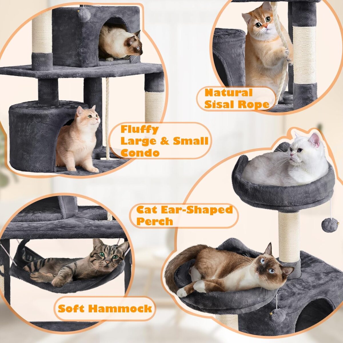 Yaheetech 158cm Multi-Level Cat Tree Tower - Image 4