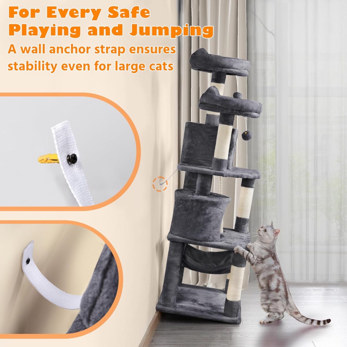 Yaheetech 158cm Multi-Level Cat Tree Tower - Image 5