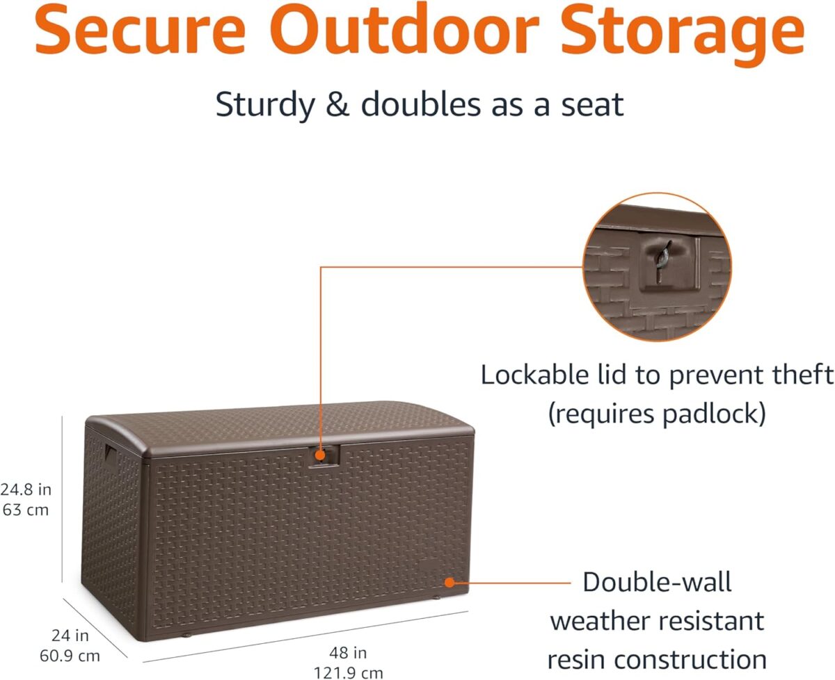375L Outdoor Resin Deck/Storage Box - Image 3