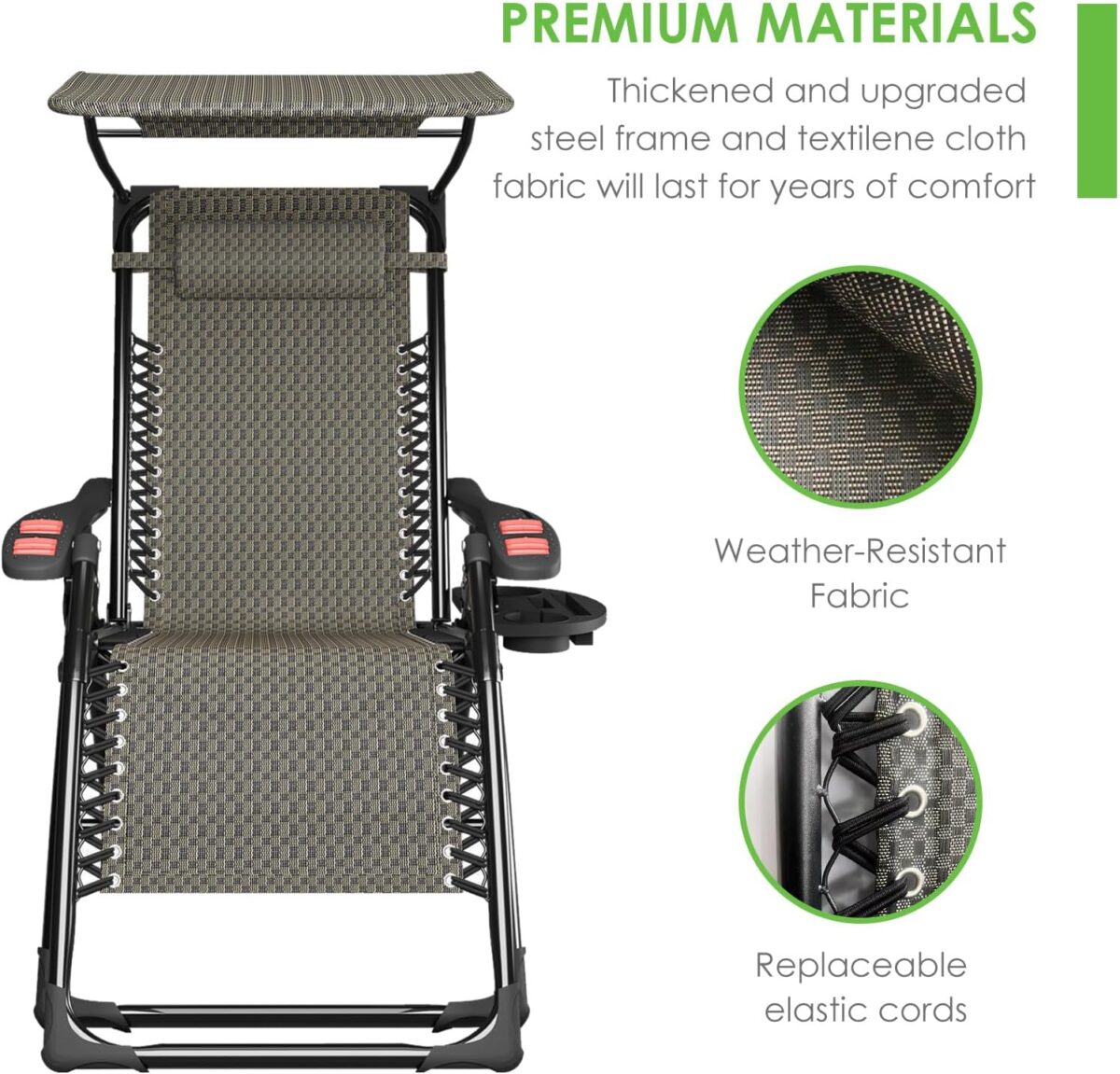 Ultimate Comfort Zero Gravity Recliner with Adjustable Canopy - Image 6