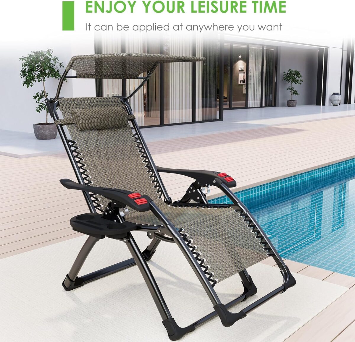 Ultimate Comfort Zero Gravity Recliner with Adjustable Canopy - Image 7