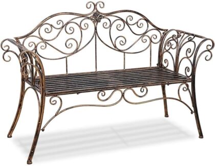 Classic 2-Seater Wrought Iron Garden Bench