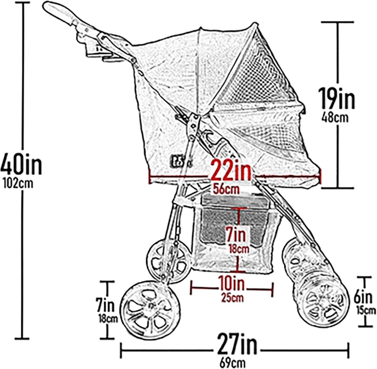 Happy Trails Lite™ No-Zip Pet Stroller - Image 4