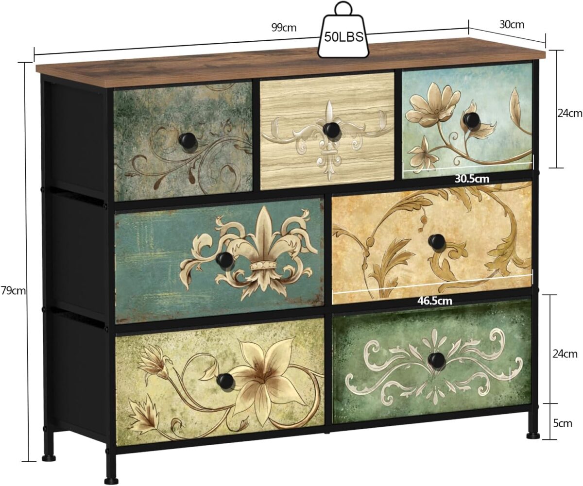 VEDECASA 7-Drawer Retro Dresser - Image 3