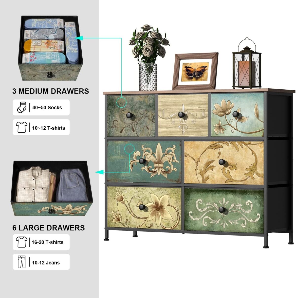 VEDECASA 7-Drawer Retro Dresser - Image 5