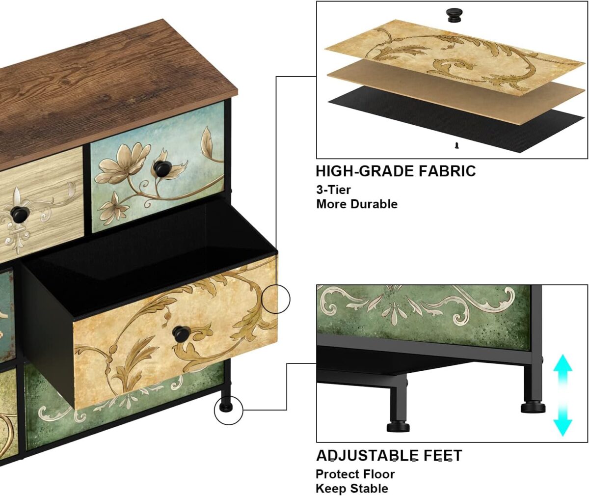 VEDECASA 7-Drawer Retro Dresser - Image 6