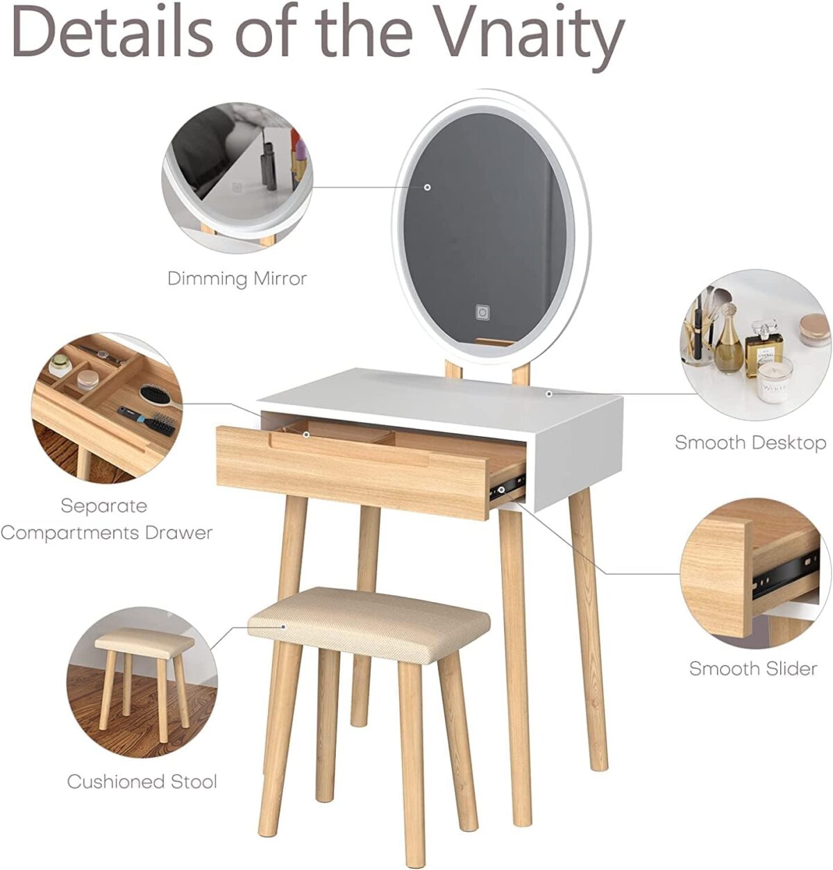 YOURLITE LuxeGlow LED Vanity Dressing Table Set - Image 2