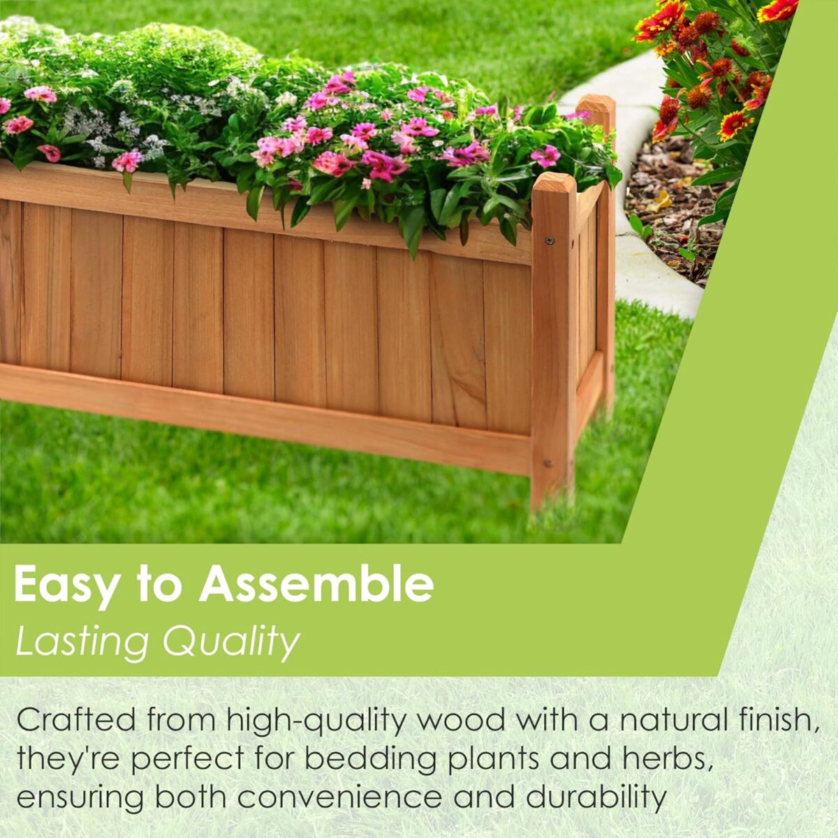GEEZY Classic Wooden Raised Garden Planters (Set of 2) - Image 3