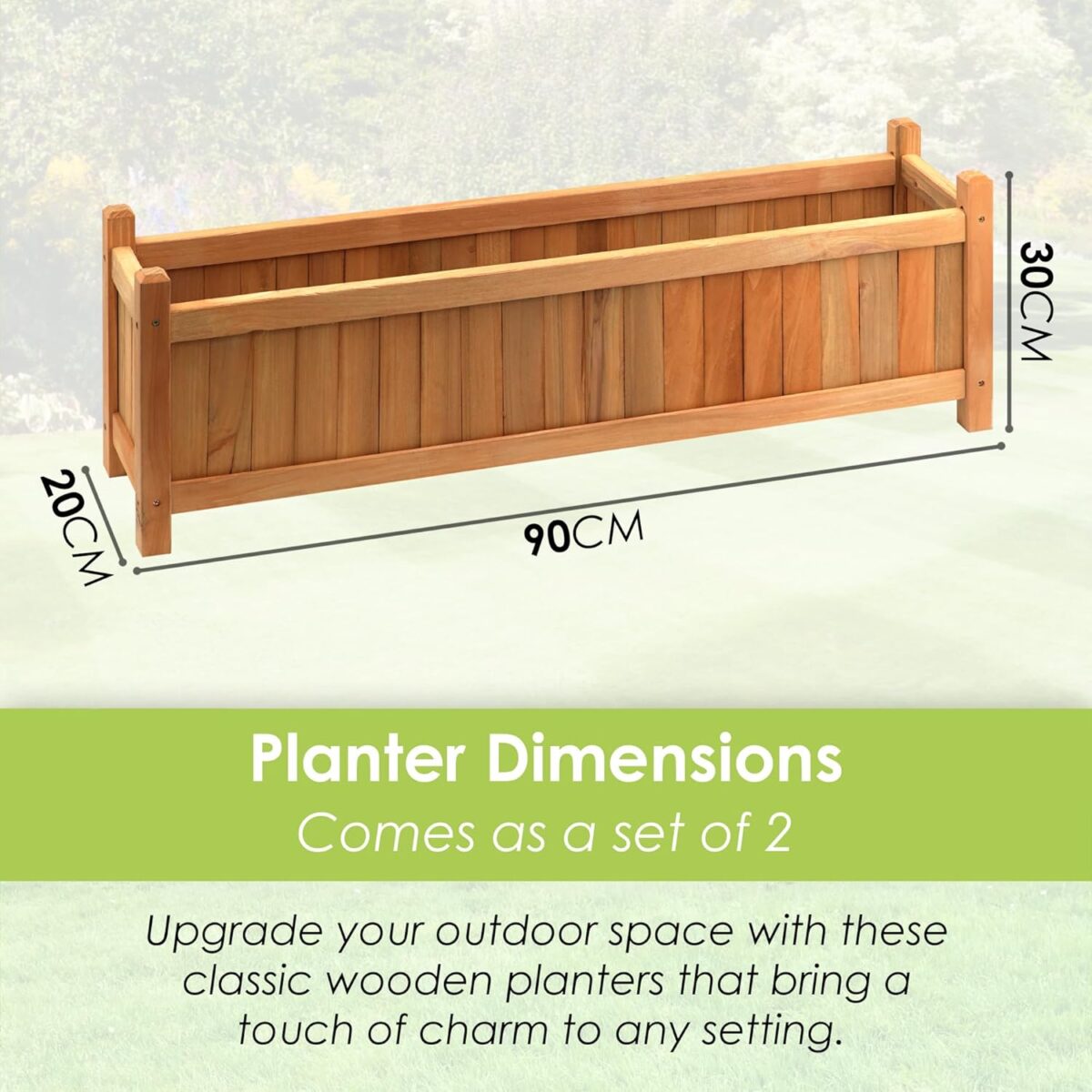 GEEZY Classic Wooden Raised Garden Planters (Set of 2) - Image 7