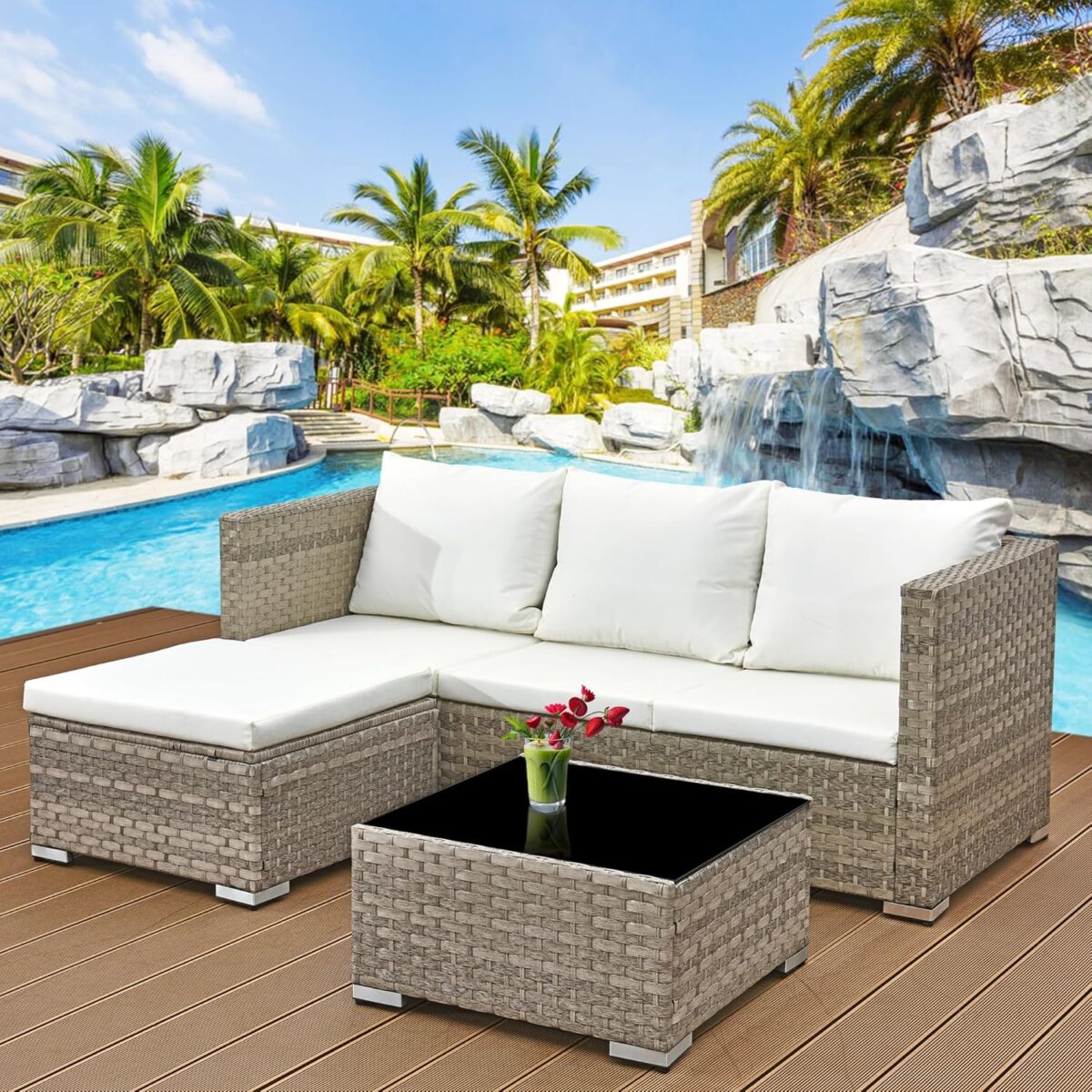 Aweather 4-Seater Rattan Garden Lounge Set - Image 2