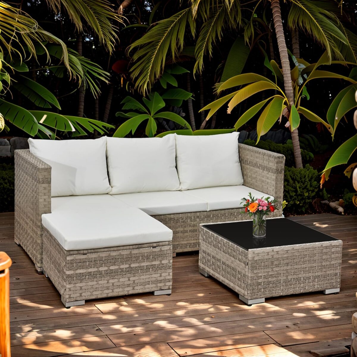 Aweather 4-Seater Rattan Garden Lounge Set - Image 7