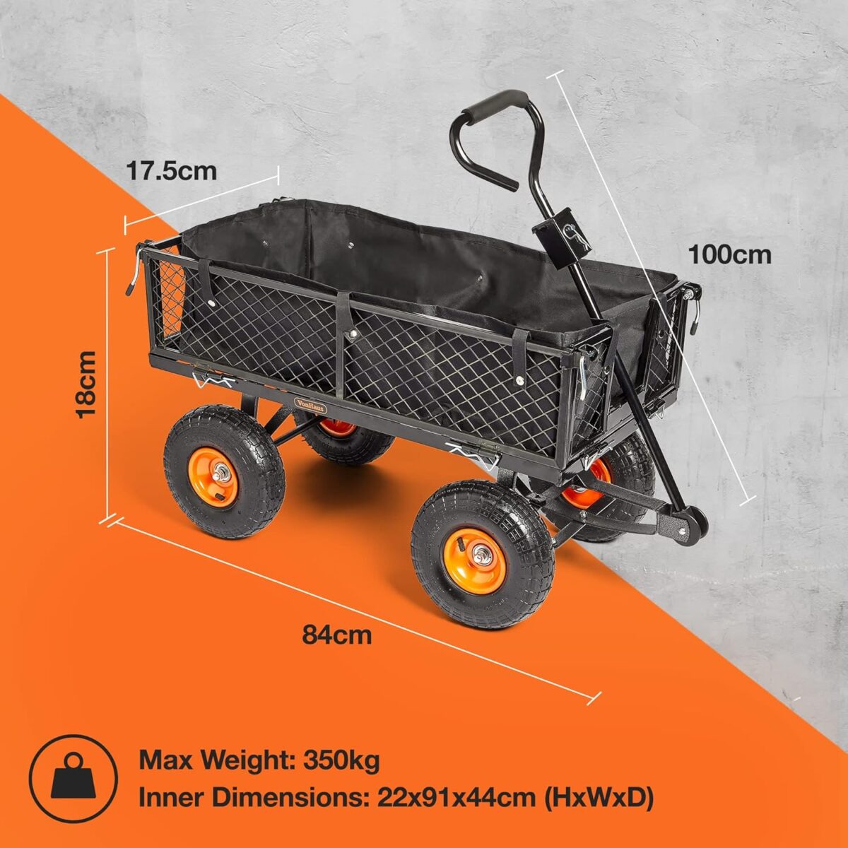 VonHaus Heavy-Duty Garden Utility Wagon - Image 7