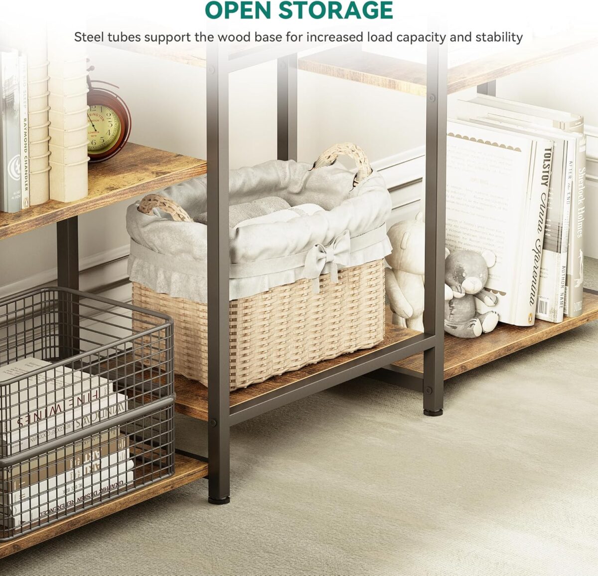 YITAHOME 14-Tier Rustic Bookshelf & Display Rack - Image 4